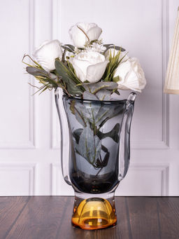 Aarvi Decor - Smokey Horizon Grey Transparent Glass Vase