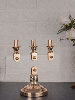 Aarvi Decor - Gold Opaluxe 3-Arm Candle Holder