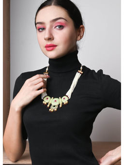 Odette - Green Metal Necklace Set (Set of 2)