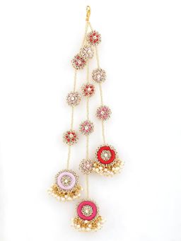 TONOTO - Pink Ramya Rose Pair Of Embroidered Latkans