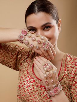 TONOTO - Pink Ramya Rose Pair of Hand Harness