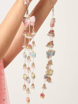 TONOTO - Multi-Colour Titli Pair of Embroidered Latkans