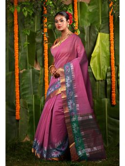 Unnati Silks - Pink Pure Pavani Cotton Saree With Unstitched Blouse