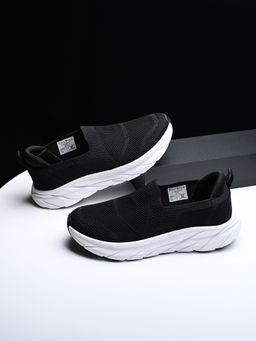 Louis Stitch - Men Egyptian Black Casual Slip On Fly Knit Sneakers