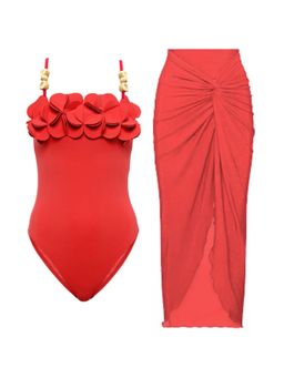 WomanLikeU - Waves By Shrijal: Dalhia Dreams Monokini with Skirt (Set of 2)