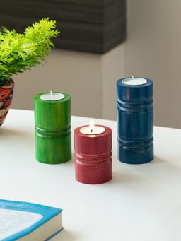 ExclusiveLane - Jugnu Stambh Tea Light Holder -Set Of 3 (Pack of 3)