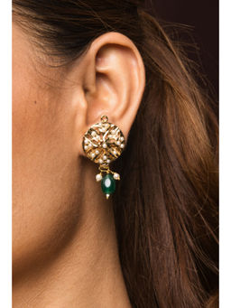 Queens Jewels - Amya Jadau Green Earrings