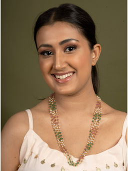 Queens Jewels - Multi Layered Multicolor Designer Pearl String Necklace