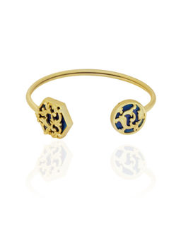 Melrosia - Navy Blue Rocaille Cuff Bracelet
