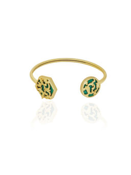 Melrosia - Green Rocaille Cuff Bracelet