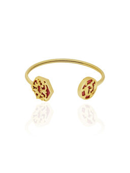 Melrosia - Red Garnet Rocaille Cuff Bracelet