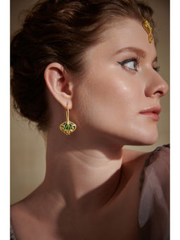 Melrosia - Green Floral Swag Earrings