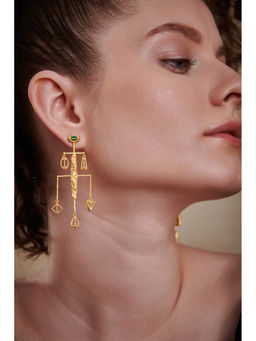 Melrosia - Green Acanthus Mismatch Earrings