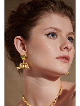 Melrosia - Green Foliage Drop Earrings