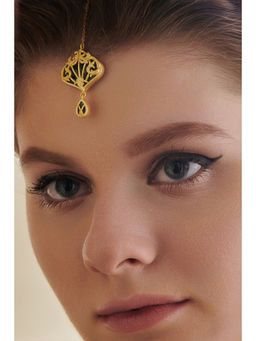 Melrosia - Navy Blue Floral Swag Maang Tikka