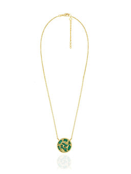 Melrosia - Green Rocaille Disc Necklace