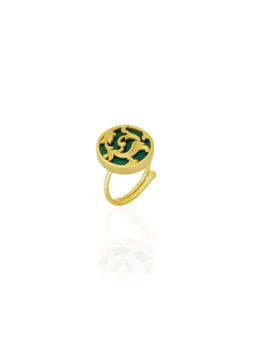 Melrosia - Green Rocaille Disc Rings