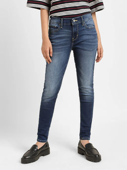 Levi's - Women Super Skinny Fit Heavy Fade Mid-Rise Stretchable Jeans
