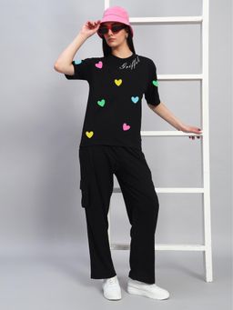 Griffel - Black Printed Pure Cotton T-Shirt