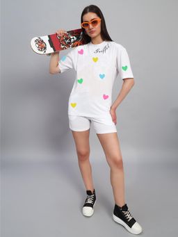 Griffel - White Printed Pure Cotton T-Shirt