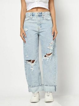 GAP - Blue Women's Relaxed Fit Mid-Rise Jeans