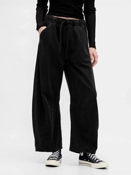 GAP - Black Women's Stylised Relaxed Fit Mid-Rise Jeans
