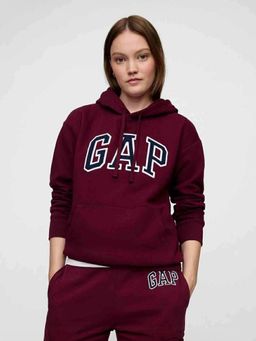 GAP - Maroon Women's Logo Full Sleeve Hooded Hoodies