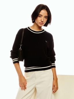 Calvin Klein - Black Relaxed Fit Cotton Crew Neck Sweater