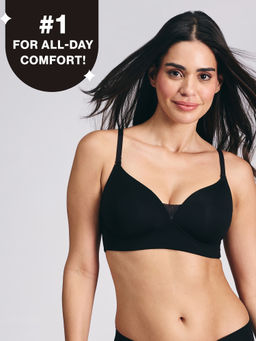 Nykd by Nykaa - Adapt360° Lift & Support Padded Non Wired Barely There T-Shirt Bra NYB362 Black