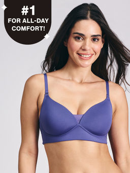 Nykd by Nykaa - Adapt360° Lift & Support Padded Non Wired Barely There T-Shirt Bra NYB362 Dark Purple