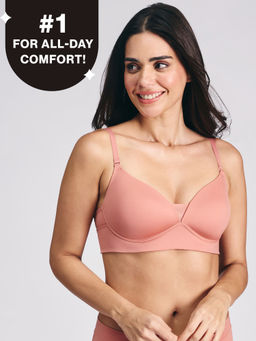 Nykd by Nykaa - Adapt360° Lift & Support Padded Non Wired Barely There T-Shirt Bra NYB362 D Rose