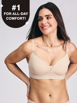 Nykd by Nykaa - Adapt360° Lift & Support Padded Non Wired Barely There T-Shirt Bra NYB362 Skin