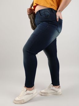 Instafab Plus - Womens Mid-Rise Dark-Wash Denim Jeans