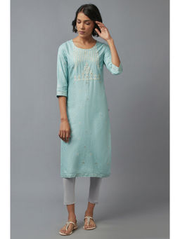 W - Blue Floral Kurta