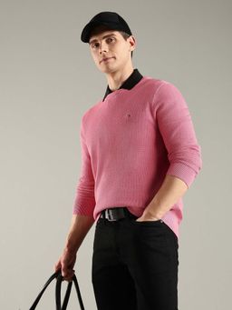 Tommy Hilfiger - Men Pink Solid Sweatshirt