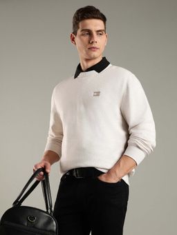Tommy Hilfiger - Men Off White Solid Sweatshirt