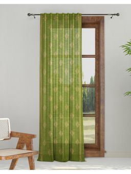 Fabindia - Green Cotton Printed Sahir Curtain (5 Feet)