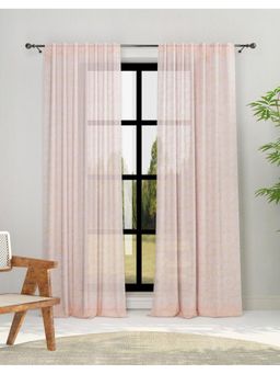 Fabindia - Pink Cotton Woven Kasir Curtain Woven 5 Feet 1Pc (5 Feet)