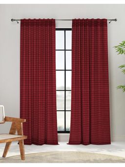Fabindia - Red Cotton Woven Rizwan Curtain Woven (5 Feet)