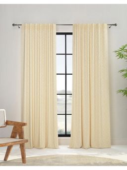 Fabindia - Orange Cotton Woven Avni Curtain Woven 7 Feet 1Pc (7 feet)
