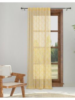 Fabindia - Yellow Virma Cotton Hand Block Printed Curtain (7 feet)