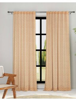 Fabindia - Orange Cotton Karwan Printed Door Curtain