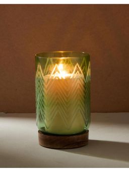 Fabindia - Green Glass Taraash Candle Holder