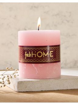 Fabindia - Rose Wax Pillar Candle - Pink