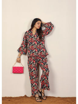 Kaori By Shreya - Black Floral Print Co-Ord (Set of 2)