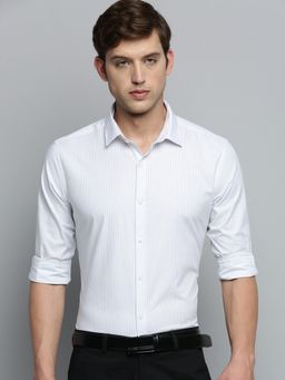 SHOWOFFFF - Men's Spread Collar Striped White Classic Shirt