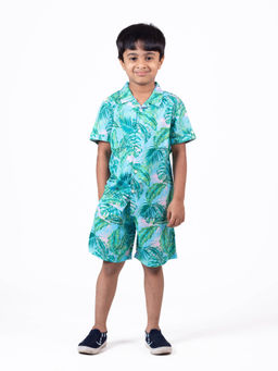 The Lion and the Fish - Aqua Tropical Printed Co-Ord (Set of 2)