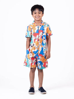 The Lion and the Fish - Multicolor Dogs Printed Co-Ord (Set of 2)