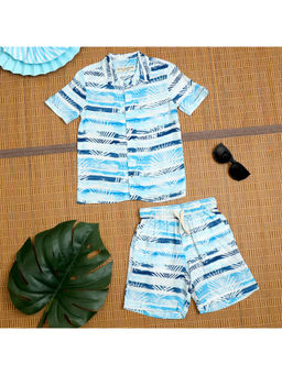 The Lion and the Fish - Leaf Printed Co-Ord Blue (Set of 2)