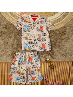 The Lion and the Fish - Dinosour Printed Co-Ord Multicolor (Set of 2)